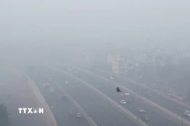 Ô nhiễm không khí nghiêm trọng tại thủ đô New Delhi, Ấn Độ ngày 14/12. (Ảnh: ANI/TTXVN)