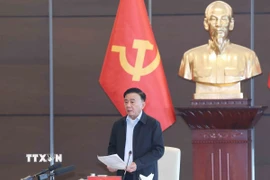 Thường trực Ban Bí thư Trần Cẩm Tú phát biểu tại buổi sơ duyệt với các cơ quan. (Ảnh: Phương Hoa/TTXVN)