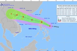 Vị trí và đường đi dự kiến của bão Matmo. (Nguồn: Trung tâm Dự báo Khí tượng Thủy văn Quốc gia)