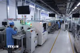 Dây chuyền sản xuất của một công ty tại khu công nghiệp Đông Mai, Quảng Yên, tỉnh Quảng Ninh. (Ảnh: Vũ Sinh/TTXVN)