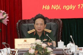 Đại tướng Trịnh Văn Quyết phát biểu tại phiên họp. (Nguồn: Báo Quân đội Nhân dân)