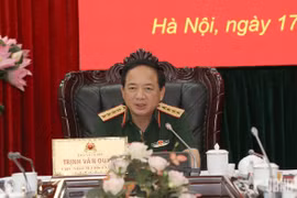 Đại tướng Trịnh Văn Quyết phát biểu tại phiên họp. (Nguồn: Báo Quân đội Nhân dân)