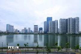 Từ năm 2026 trở đi, nguồn cung căn hộ tại Hà Nội sẽ dồi dào hơn. (Ảnh: Tuấn Anh/TTXVN)