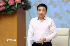 Phó Thủ tướng Nguyễn Văn Thắng phát biểu tại cuộc làm việc. (Ảnh: Xuân Tùng/TTXVN)