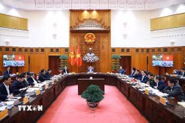 Thủ tướng Phạm Minh Chính chủ trì họp Thường trực Chính phủ về công tác chuẩn bị tổ chức Lễ khởi công, khánh thành, thông xe kỹ thuật các công trình, dự án trọng điểm. (Ảnh: Dương Giang/TTXVN)