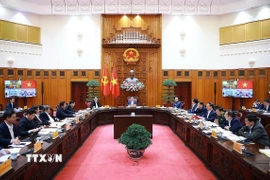 Thủ tướng Phạm Minh Chính chủ trì họp Thường trực Chính phủ về công tác chuẩn bị tổ chức Lễ khởi công, khánh thành, thông xe kỹ thuật các công trình, dự án trọng điểm. (Ảnh: Dương Giang/TTXVN)