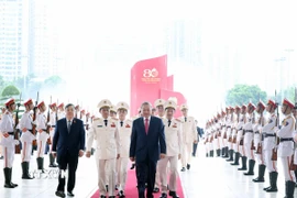 Tổng Bí thư Tô Lâm dự Lễ kỷ niệm 80 năm Ngày truyền thống Công an Nhân dân (19/8/1945- 19/8/2025), 20 năm Ngày hội toàn dân bảo vệ an ninh Tổ quốc (19/8/2005 -19/8/2025) và đón nhận Huân chương Sao vàng lần thứ 5. (Ảnh: Thống Nhất/TTXVN)