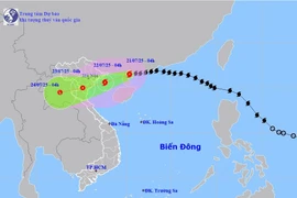 Đường đi của bão số 3. (Nguồn: Trung tâm Dự báo Khí tượng Thủy văn Quốc gia)