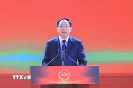 Ông Trịnh Văn Quyết, Ủy viên Bộ Chính trị, Bí thư Trung ương Đảng, Trưởng Ban Tuyên giáo và Dân vận Trung ương phát biểu. (Ảnh: Phan Phương/TTXVN)
