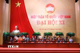 Đoàn Chủ tịch điều hành Đại hội. (Ảnh: Văn Điệp/TTXVN)