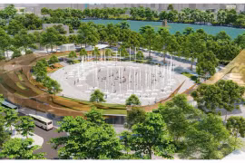 Phối cảnh minh họa Dự án đầu tư xây dựng Quảng trường-công viên khu vực TOD phía Đông hồ Hoàn Kiếm.