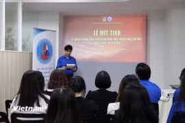Toàn cảnh buổi lễ míttinh. (Ảnh: Vietnam+ phát)