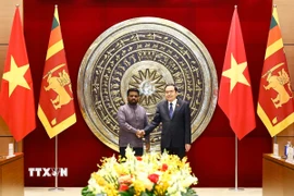 Chủ tịch Quốc hội Trần Thanh Mẫn hội kiến Tổng thống Sri Lanka Anura Kumara Dissanayaka. (Ảnh: Doãn Tấn/TTXVN)