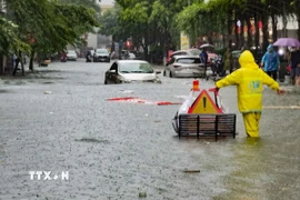 Hà Nội dự báo có mưa vừa đến mưa to từ sáng 6/10 đến hết 7/10. (Ảnh: Thanh Tùng/TTXVN)