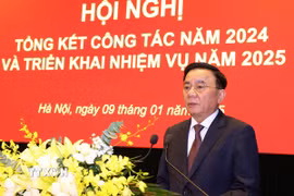 Thường trực Ban Bí thư, Chủ nhiệm Ủy ban Kiểm tra Trung ương Trần Cẩm Tú phát biểu chỉ đạo. (Ảnh: Văn Điệp/TTXVN)