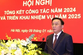 Thường trực Ban Bí thư, Chủ nhiệm Ủy ban Kiểm tra Trung ương Trần Cẩm Tú phát biểu chỉ đạo. (Ảnh: Văn Điệp/TTXVN)