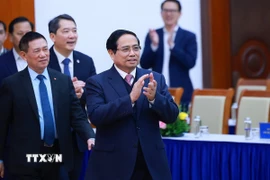 Thủ tướng Phạm Minh Chính đến dự hội nghị. (Ảnh: Dương Giang/TTXVN)