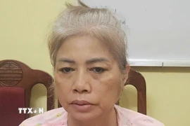 Lợi dụng "bệnh án tâm thần," đối tượng Bùi Thị Thanh Thủy ngang nhiên chỉ đạo, điều hành đường dây mua bán ma túy. (Ảnh: TTXVN phát)