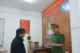 Hồ Trường Kim tại Cơ quan điều tra. (Ảnh: Công an cung cấp)