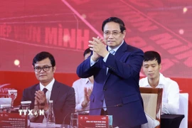 Thủ tướng Phạm Minh Chính dự Phiên đối thoại cấp cao Diễn đàn Kinh tế tư nhân Việt Nam (VPSF) 2025. (Ảnh: Dương Giang/TTXVN)