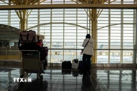 Hành khách tại sân bay quốc gia Ronald Reagan Washington ở Arlington, Virginia, Mỹ. (Ảnh: THX/TTXVN)