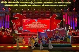 Sân khấu Lễ kỷ niệm. (Nguồn: Trang thông tin điện tử thành phố Long Khánh)