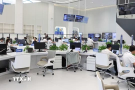 Hoạt động tại doanh nghiệp trí tuệ nhân tạo tại Quảng Tây, Trung Quốc. (Ảnh: Công Tuyên/TTXVN)