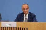 Thủ tướng Đức Friedrich Merz phát biểu tại cuộc họp báo mùa Hè ở Berlin ngày 18/7/2025. (Ảnh: THX/TTXVN)