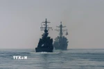 Tàu hải quân Israel và Mỹ tham gia cuộc tập trận chung ngày 1/2/2026. (Ảnh minh họa: THX/TTXVN)