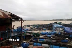 Mưa lũ đã gây thiệt hại nặng nề các lồng bè nuôi trồng thủy sản tại xã Xuân Cảnh, tỉnh Đắk Lắk. (Ảnh: Phạm Kha/TTXVN)