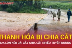 Bão số 3 càn quét, chia cắt nhiều tuyến đường miền núi Thanh Hóa