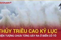 Biển đặc khu Cô Tô đạt mức thủy triều cao kỷ lục