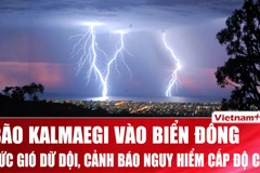 Bão Kalmaegi đã vào Biển Đông với cường độ cấp 13, giật cấp 16 