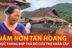 Hàng trăm ngôi nhà bị lũ cuốn phăng ở xã Mỹ Lý của Nghệ An
