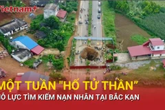 Nỗ lực tìm kiếm nạn nhân “hố tử thần” trong điều kiện hiểm trở tại Bắc Kạn