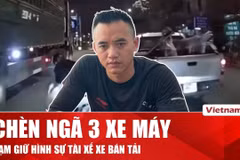 Cập nhật vụ tạm giữ tài xế chèn ngã 3 người đi xe máy ở Hà Nội 