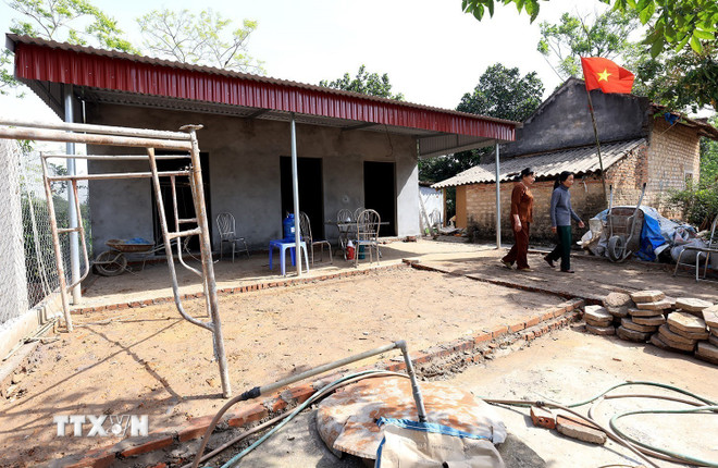 Phú Thọ quyết tâm hoàn thành xóa nhà tạm, nhà dột nát. (Ảnh: Tuấn Anh/TTXVN)