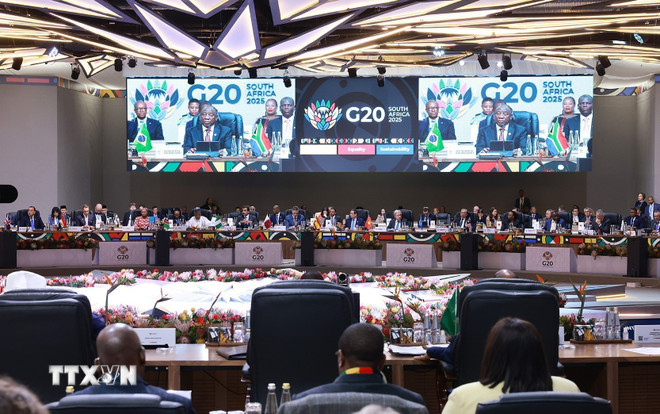 G20 Summit plenary session. (Photo: Duong Giang/VNA) ttxvn-thu-tuong-phat-bieu-tai-phien-toan-the-hoi-nghi-thuong-dinh-g20-1.jpg