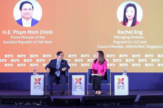 Thủ tướng Phạm Minh Chính chia sẻ tại ABIS 2025. (Nguồn: VGP/Nhật Bắc) thu-tuong.jpg
