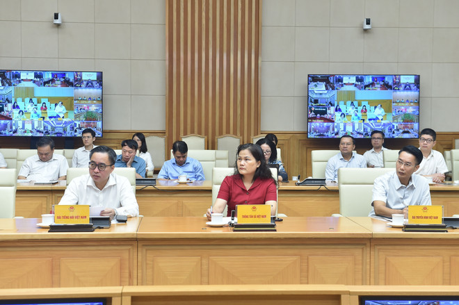 Các đại biểu tham dự cuộc họp về Triển lãm thành tựu đất nước nhân dịp 80 năm Ngày Quốc khánh. (Ảnh: Diệp Trương/TTXVN) nguyen-thi-su.jpg