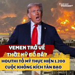 Houthi tố Mỹ thực hiện 1.200 cuộc không kích vào Yemen