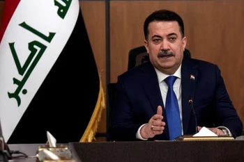 Thủ tướng Iraq Mohammed Shia al-Sudani dự một sự kiện ở Baghdad. (Ảnh: REUTERS/TTXVN)