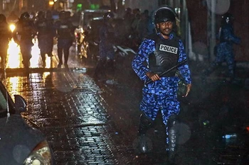 Cảnh sát ở thủ đô Male của Maldives. (Nguồn: ndt/PTI)