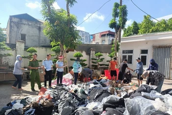 249 lô hàng bị tiêu hủy đều là những loại hàng cấm, hàng nhập lậu, không rõ nguồn gốc, xuất xứ, không công bố tiêu chuẩn chất lượng... bị phát hiện, bắt giữ qua các đợt kiểm tra, kiểm soát của các lực lượng chức năng từ trước đến nay. (Ảnh: Cục QLTT Thanh Hóa cung cấp)