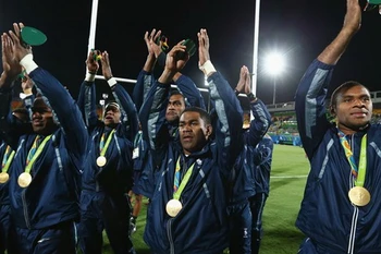 Đội tuyển bóng bầu dục Fiji giành huy chương vàng. (Nguồn: Getty Images)
