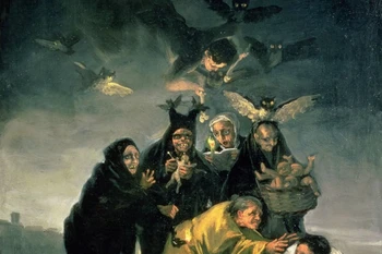 Bức tranh The Witch's Sabbath của Francisco Goya vào thế kỷ 18 là một ví dụ về cách nỗi sợ hãi của xã hội về ma thuật và sự huyền bí ảnh hưởng đến các câu chuyện và tín ngưỡng văn hóa thời bấy giờ. (Nguồn: Bridgeman Images/National Geographic)