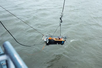 Thiết bị lặn tham gia cuộc tập trận của NATO do hải quân Phần Lan dẫn đầu tại biển Baltic ở Turku (Phần Lan) ngày 20/11/2024. (Ảnh: REUTERS/TTXVN)