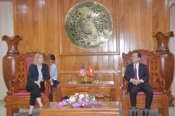 Quang cảnh buổi tiếp. (Ảnh: Chanh Đa/TTXVN)