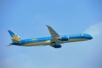 Vietnam Airlines mở đường bay thẳng đầu tiên giữa TP.HCM-Đan Mạch. (Ảnh: PV/Vietnam+)