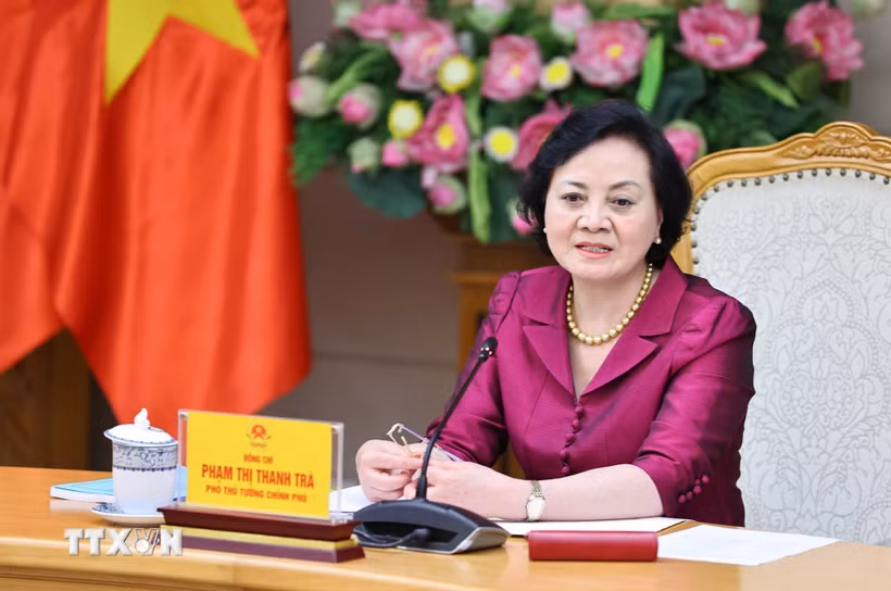 Phó Thủ tướng Phạm Thị Thanh Trà chủ trì họp. (Ảnh: Minh Đức/TTXVN)